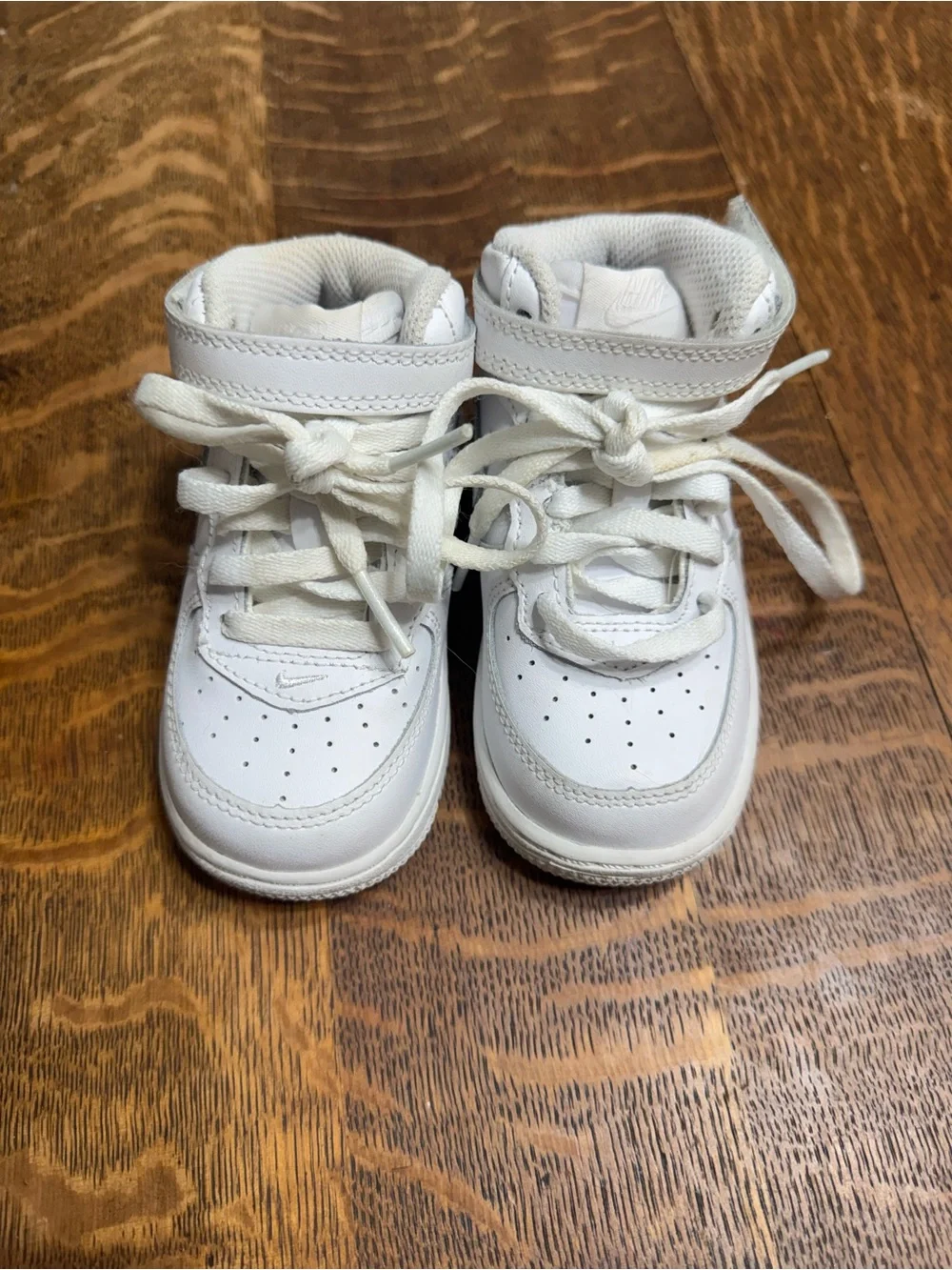 Nike Kids White High-Top Sneakers with Strap
